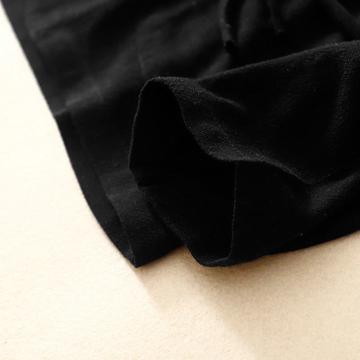 Veste à manches longues et poches pour femme Buddha Stones, en coton et lin, avec boutons grenouille - image 15