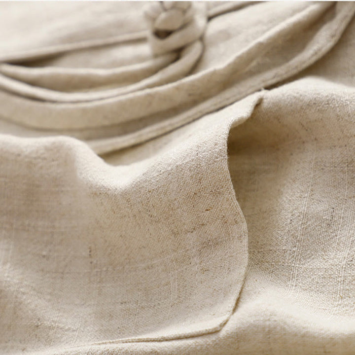 Veste à manches longues et poches pour femme Buddha Stones, en coton et lin, avec boutons grenouille - image 21