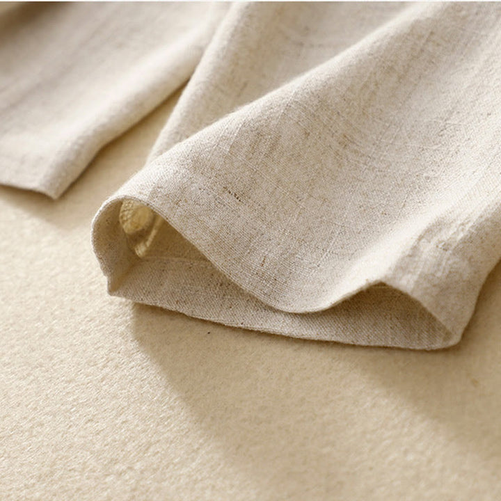 Veste à manches longues et poches pour femme Buddha Stones, en coton et lin, avec boutons grenouille - image 23