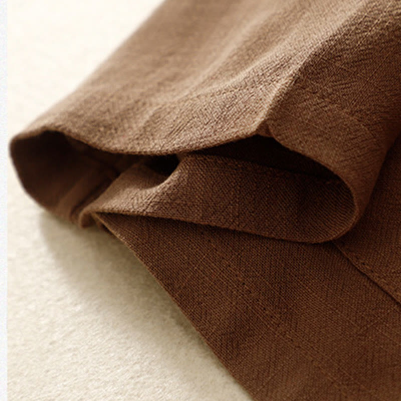 Veste à manches longues et poches pour femme Buddha Stones, en coton et lin, avec boutons grenouille - image 27