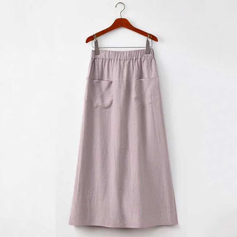 Ensemble 2 pièces pour femme, chemise à manches courtes, jupe et poches, motif Buddha Stones, en coton, idéal pour la méditation - image 12