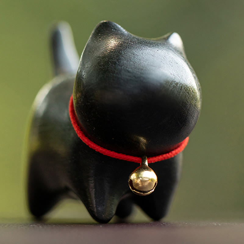 Buddha Stones de santal vert Petite feuille Bois de santal rouge Chat mignon Animaux Décoration de paix apaisante