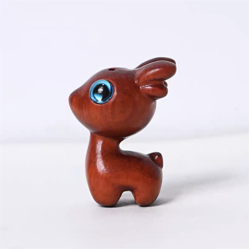 Buddha Stones de santal vert Petite feuille Bois de santal rouge Chat mignon Animaux Décoration de paix apaisante - Cerf du santal rouge à petites feuilles - image 25