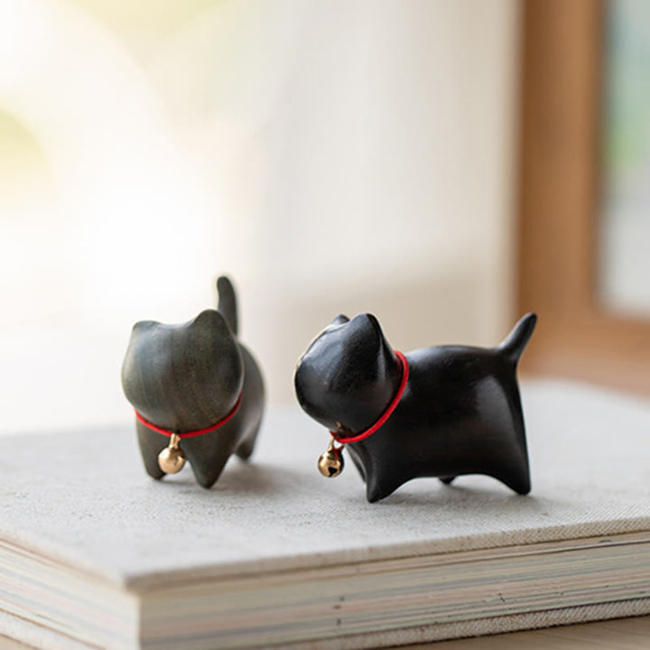 Buddha Stones de santal vert Petite feuille Bois de santal rouge Chat mignon Animaux Décoration de paix apaisante - image 18