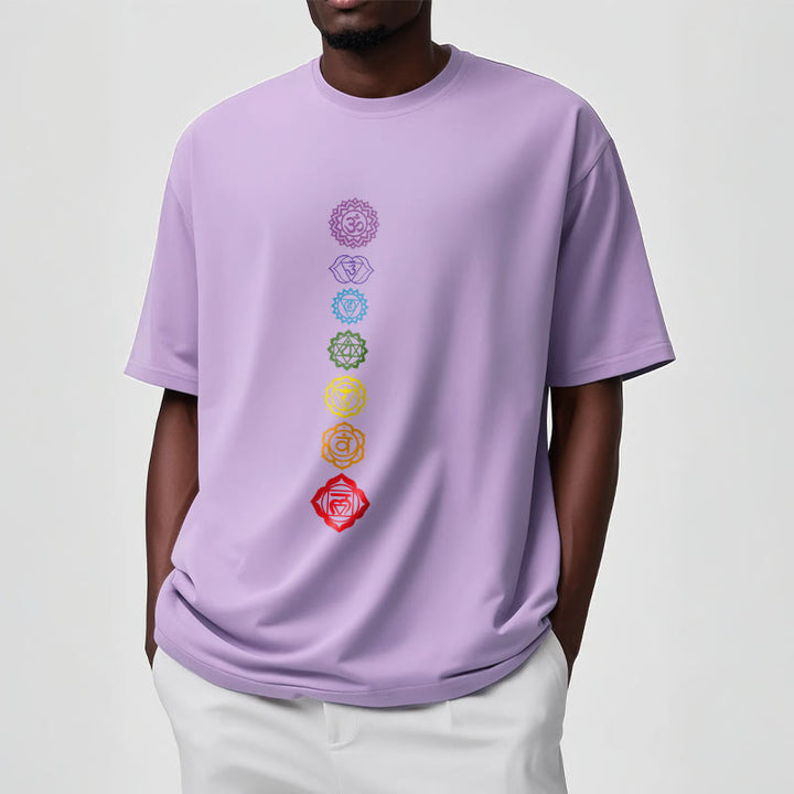 T-shirt décontracté à motif de Buddha Stones et cercles colorés Om Mani Padme Hum - image 18