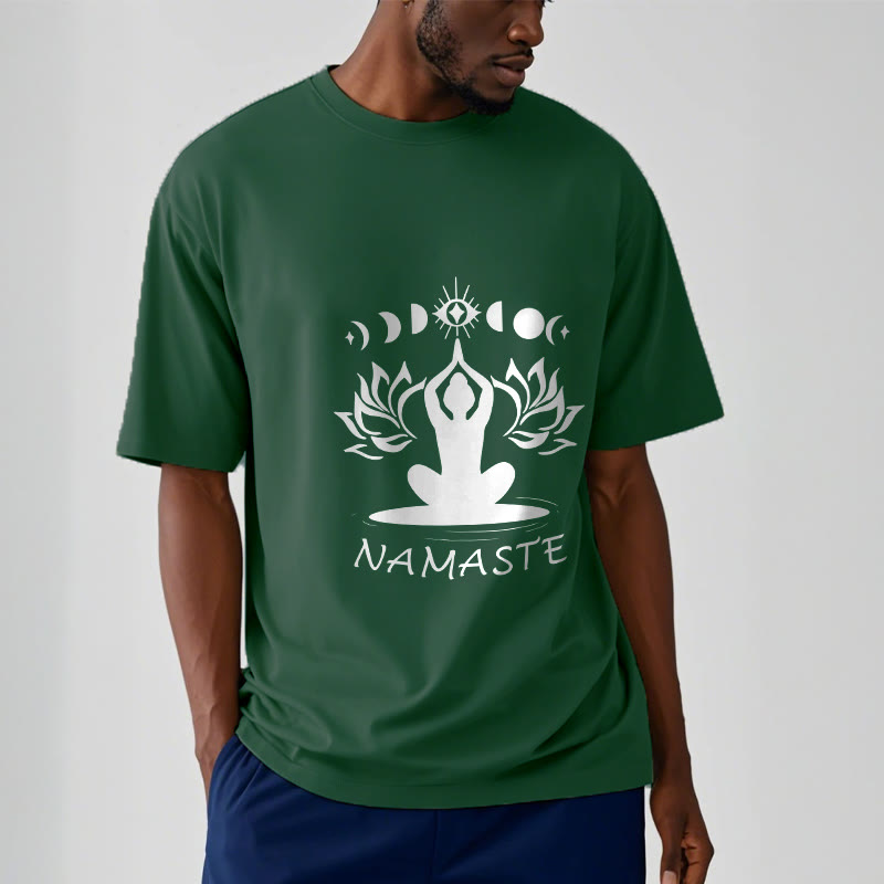 T-shirt décontracté à motif Buddha Stones, motif lotus, lune et œil méditatif - image 13