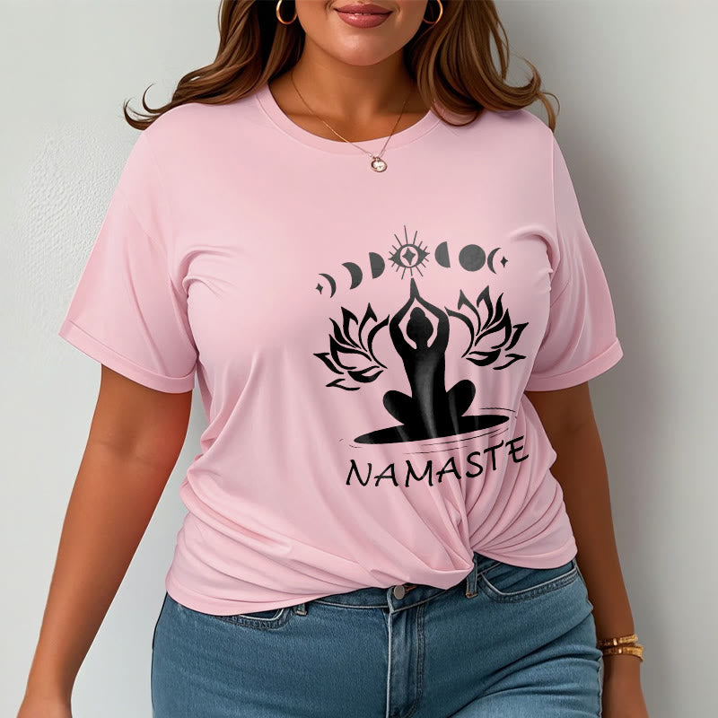 T-shirt décontracté à motif Buddha Stones, motif lotus, lune et œil méditatif - image 15