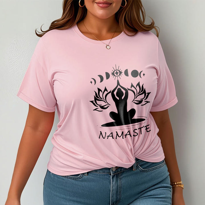 T-shirt décontracté à motif Buddha Stones, motif lotus, lune et œil méditatif - image 15