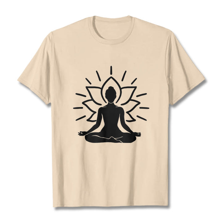 T-shirt décontracté à motif de lotus et de Buddha Stones - Bisque - 2XL - image 11