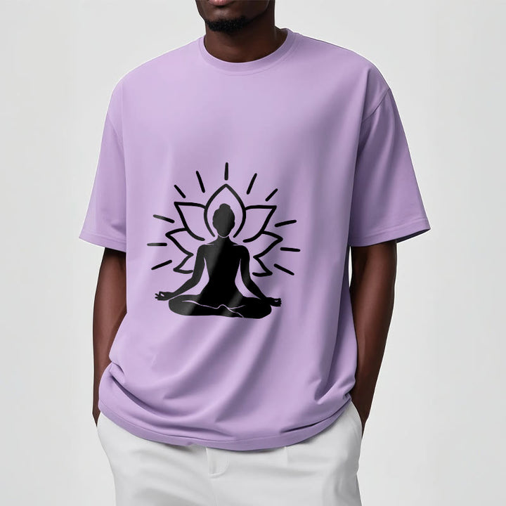 T-shirt décontracté à motif de lotus et de Buddha Stones - image 18