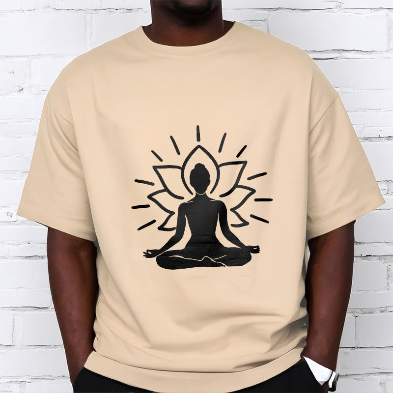 T-shirt décontracté à motif de lotus et de Buddha Stones - image 12