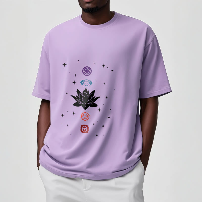 T-shirt décontracté à motif de Buddha Stones et de fleurs de lotus - image 18