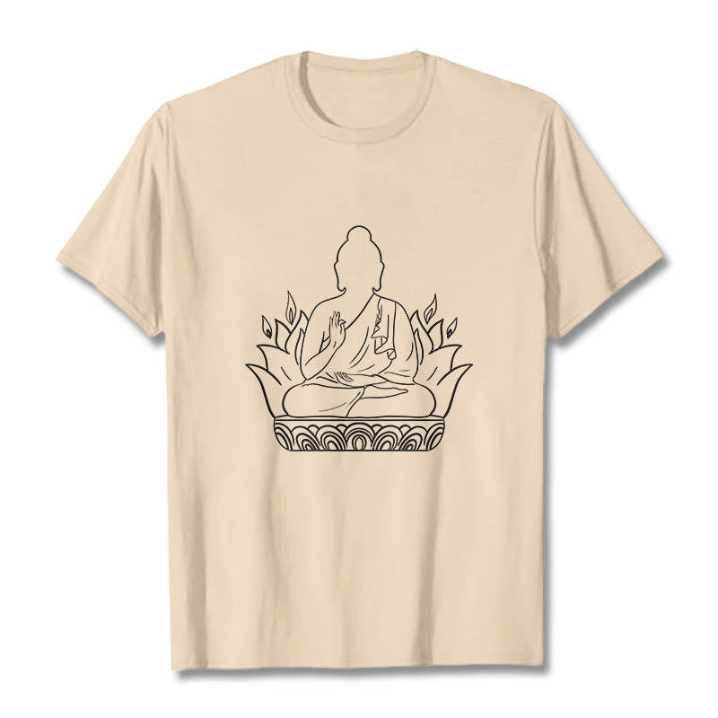 T-shirt décontracté à motif Buddha Stones de méditation - Bisque - 2XL - image 1