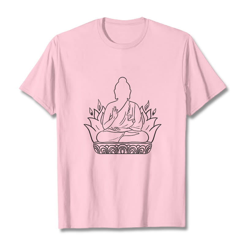 T-shirt décontracté à motif Buddha Stones de méditation - Rose clair - 2XL - image 13