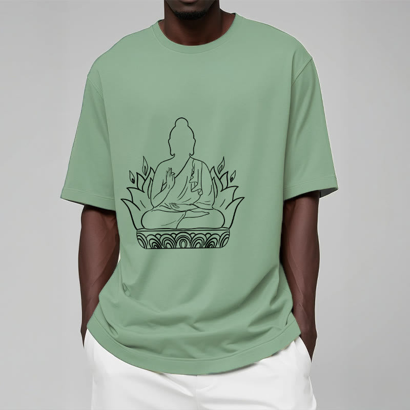 T-shirt décontracté à motif Buddha Stones de méditation - image 16