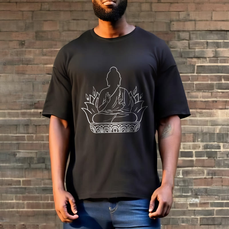 T-shirt décontracté à motif Buddha Stones de méditation - image 6