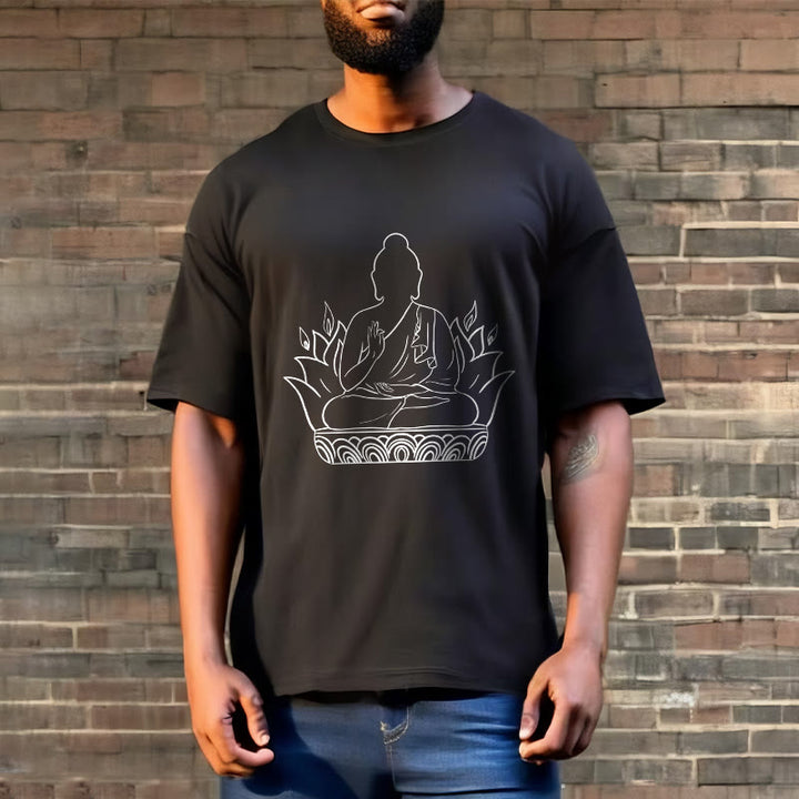 T-shirt décontracté à motif Buddha Stones de méditation - image 6