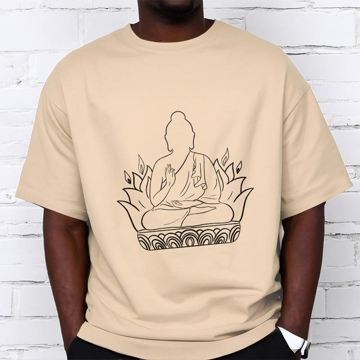 T-shirt décontracté à motif Buddha Stones de méditation - image 2