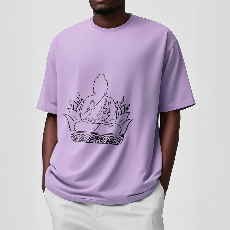 T-shirt décontracté à motif Buddha Stones de méditation - image 18