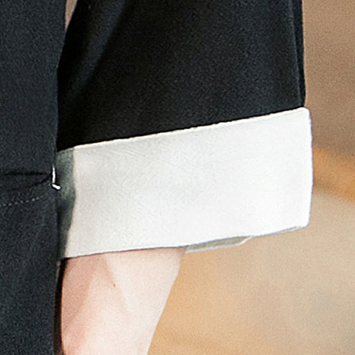 Veste kimono à lacets en coton et lin pour homme, motif Buddha Stones, manches trois-quarts et poches - image 19