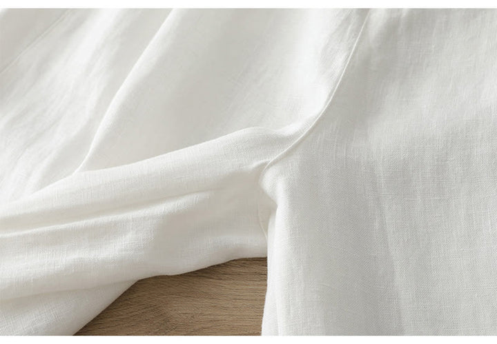 Pantalon large Buddha Stones rétro uni en coton pour femme avec poches et fermeture éclair - image 12