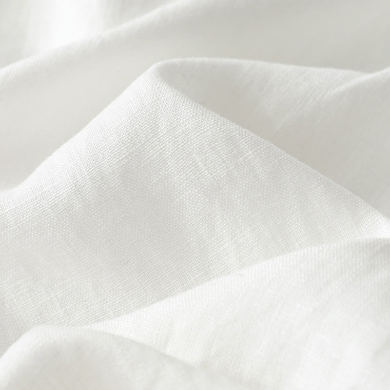 Pantalon large Buddha Stones rétro uni en coton pour femme avec poches et fermeture éclair - image 13