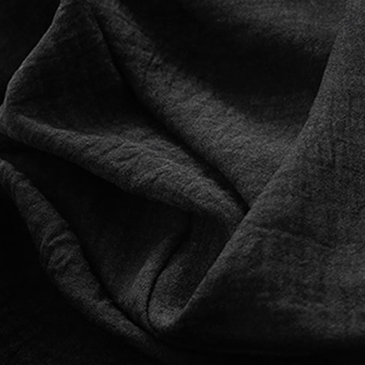 Pantalon large en coton avec poches et lacets pour femme, style décontracté, Buddha Stones