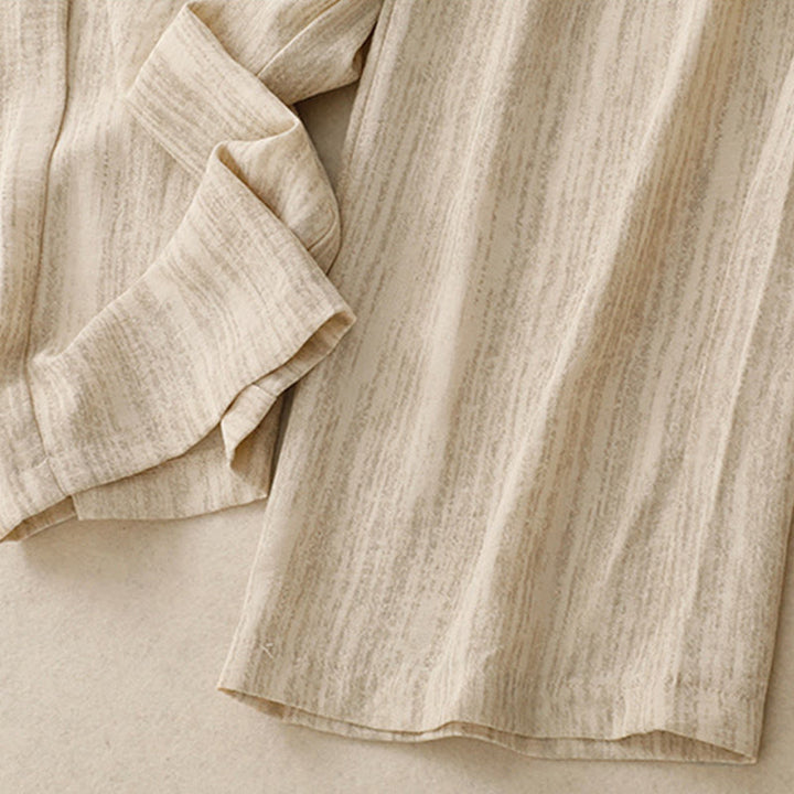 Pantalon large en coton avec poches et lacets pour femme, style décontracté, Buddha Stones - image 5