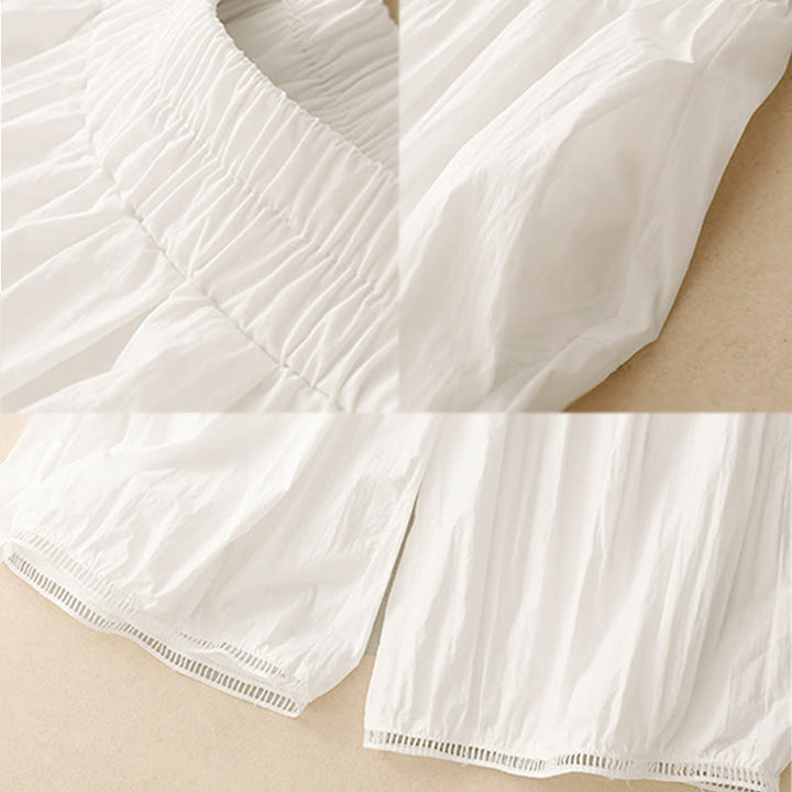 Pantalon large en coton avec poches et ourlet ajouré pour femme, longueur 7-8, motif Buddha Stones - image 11