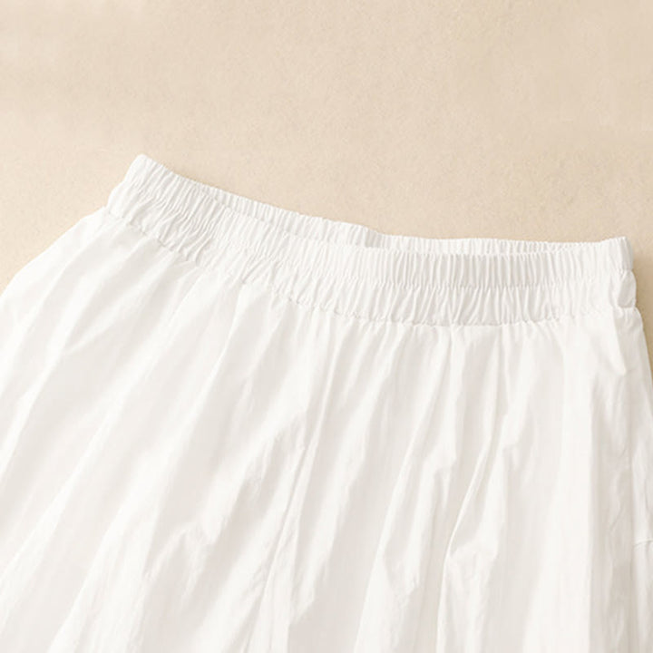 Pantalon large en coton avec poches et ourlet ajouré pour femme, longueur 7-8, motif Buddha Stones