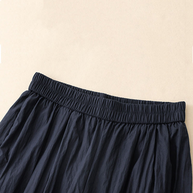 Pantalon large en coton avec poches et ourlet ajouré pour femme, longueur 7-8, motif Buddha Stones