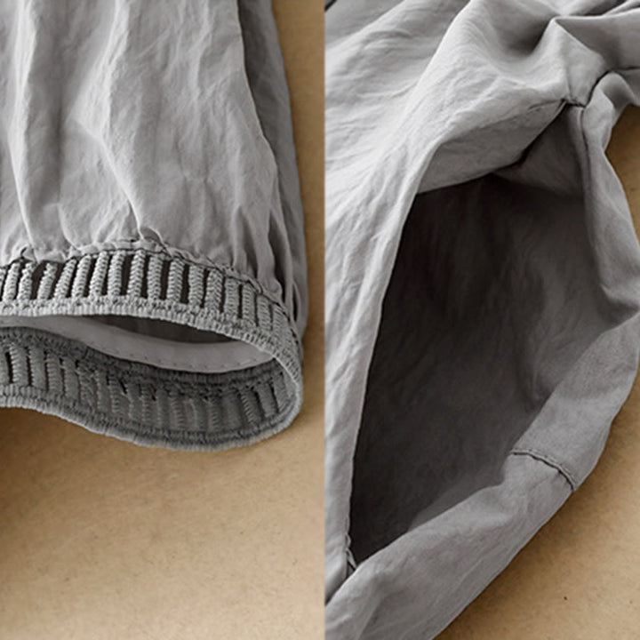 Pantalon large en coton avec poches et ourlet ajouré pour femme, longueur 7-8, motif Buddha Stones - image 15