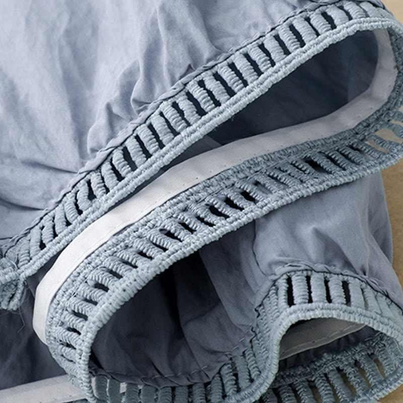 Pantalon large en coton avec poches et ourlet ajouré pour femme, longueur 7-8, motif Buddha Stones - image 3