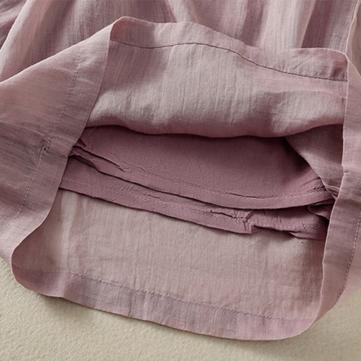 Pantalon large en coton avec cordon de serrage et broderie Buddha Stones pour femme, avec poches - image 41