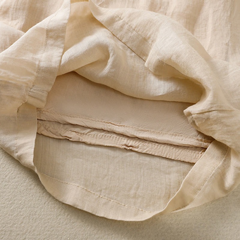 Pantalon large en coton avec cordon de serrage et broderie Buddha Stones pour femme, avec poches - image 15