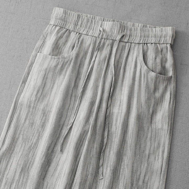 Pantalon large décontracté en coton avec cordon de serrage et poches pour femme, motif rayures et tie-dye Buddha Stones