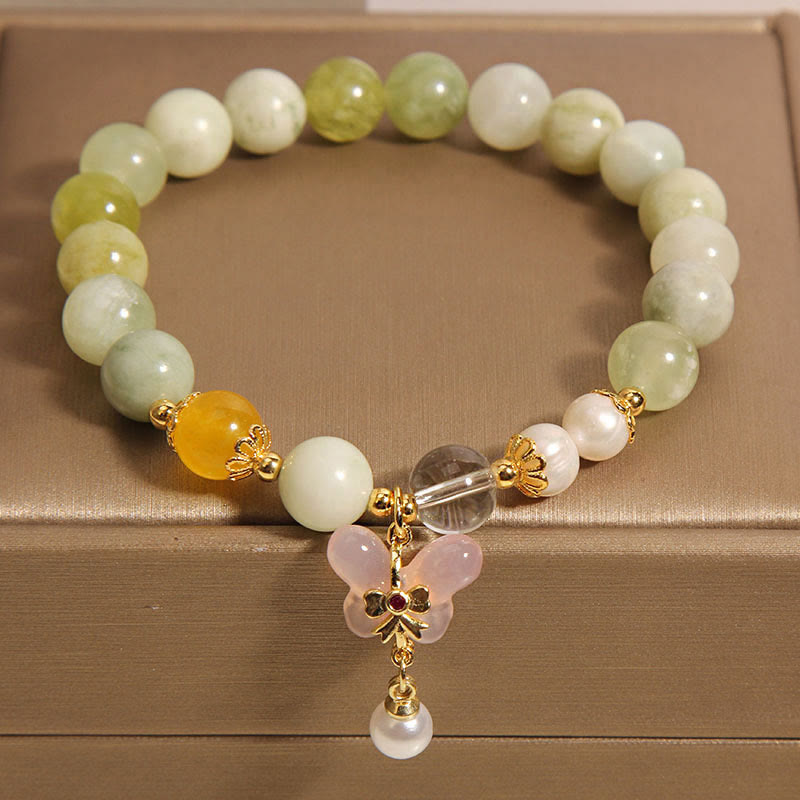 Bracelet porte-bonheur en jade et agate Yanyuan en forme de papillon naturel avec Buddha Stones - image 4