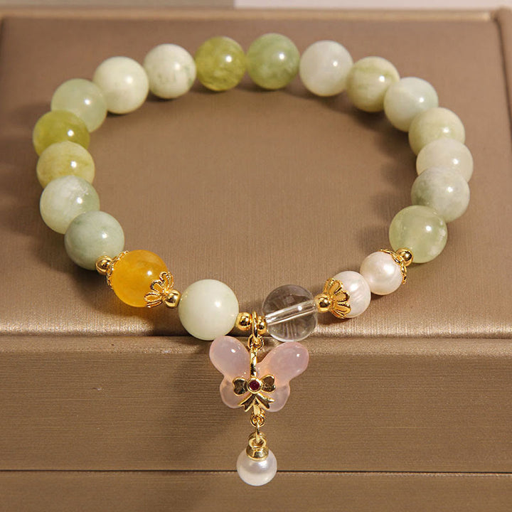 Bracelet porte-bonheur en jade et agate Yanyuan en forme de papillon naturel avec Buddha Stones - image 4