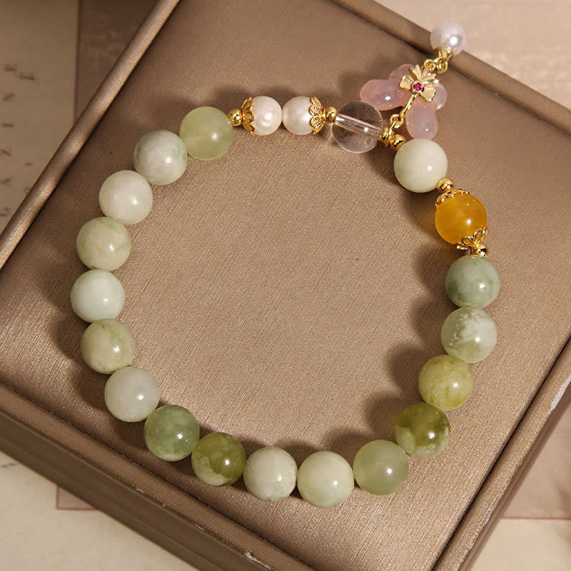 Bracelet porte-bonheur en jade et agate Yanyuan en forme de papillon naturel avec Buddha Stones - image 10