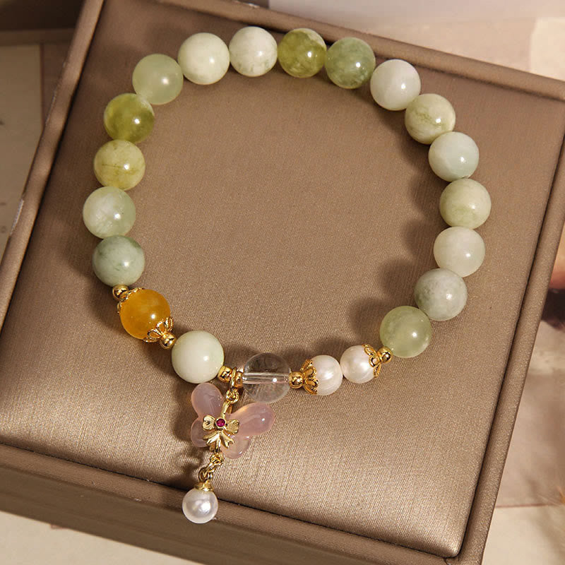 Bracelet porte-bonheur en jade et agate Yanyuan en forme de papillon naturel avec Buddha Stones - image 8