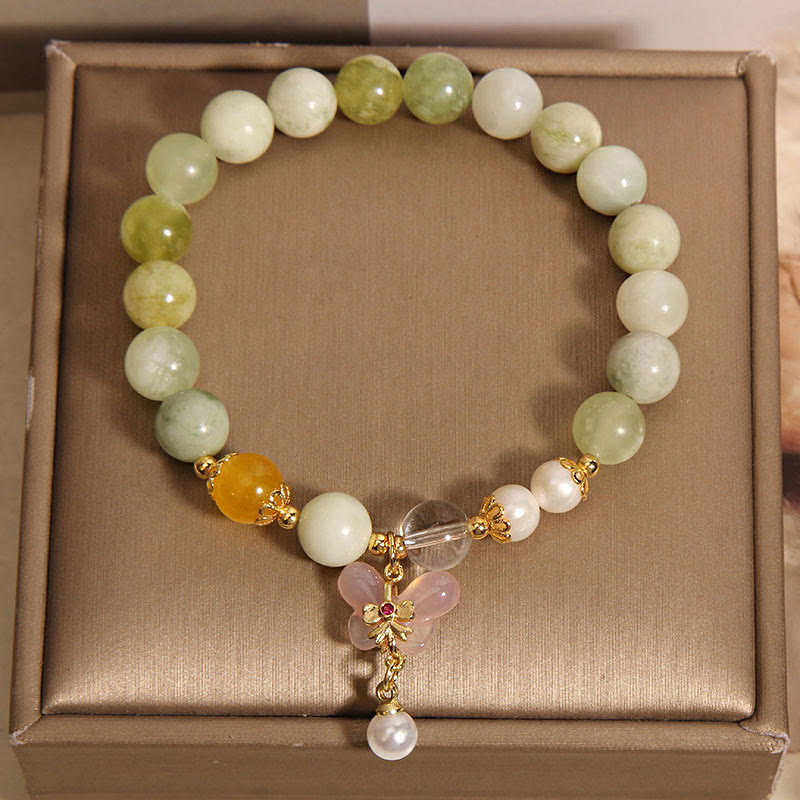 Bracelet porte-bonheur en jade et agate Yanyuan en forme de papillon naturel avec Buddha Stones - image 5