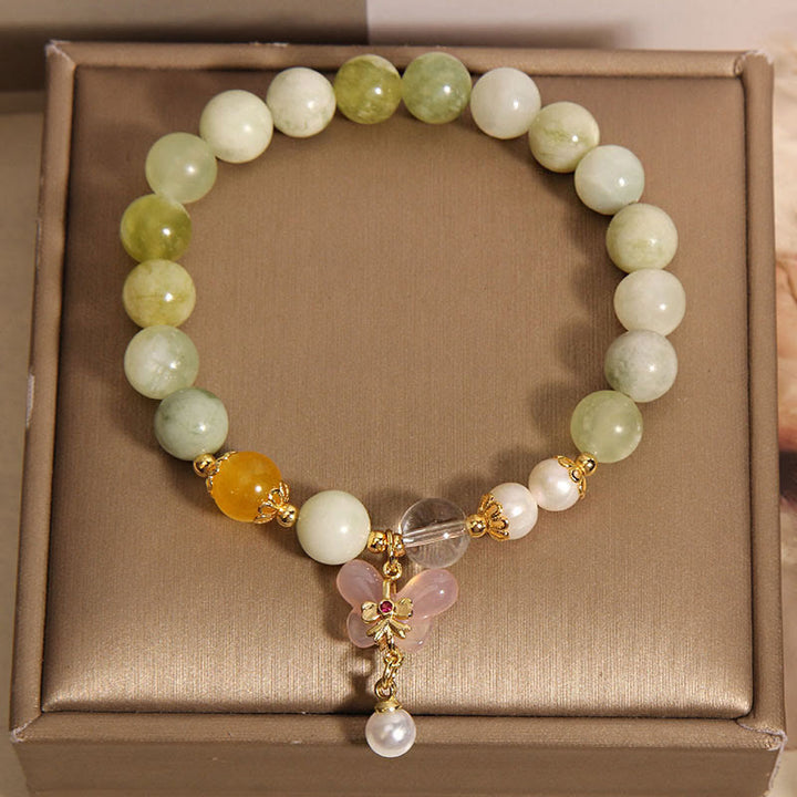 Bracelet porte-bonheur en jade et agate Yanyuan en forme de papillon naturel avec Buddha Stones - image 5