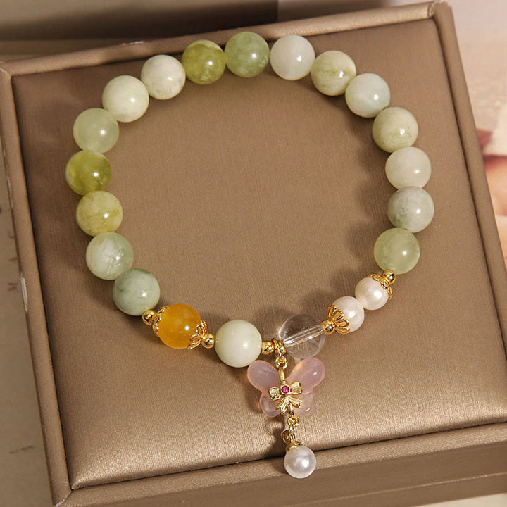 Bracelet porte-bonheur en jade et agate Yanyuan en forme de papillon naturel avec Buddha Stones - image 9