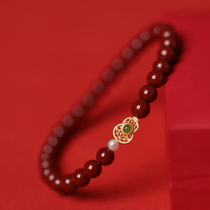 Bracelet de Buddha Stones - Gourde Cinabre (Taille des perles : 6 mm) - image 1