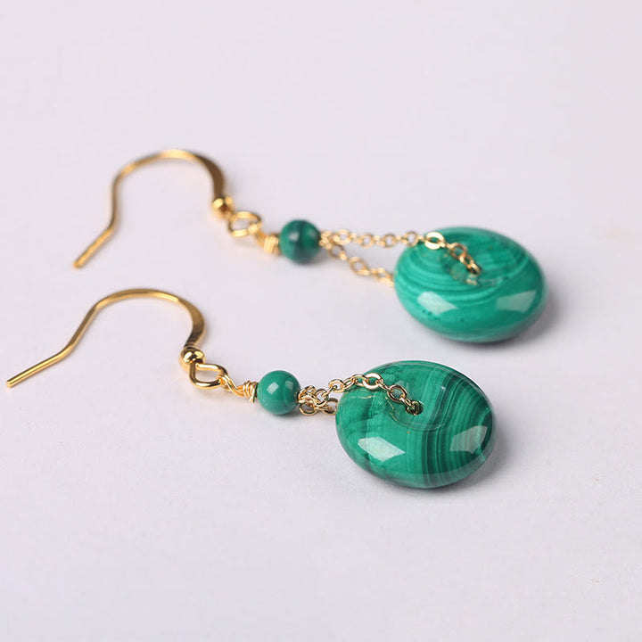 Boucles d'oreilles Buddha Stones en malachite naturelle Peace Buckle Calmness - image 4