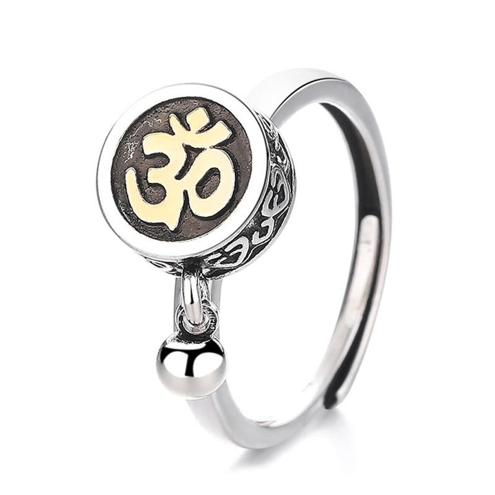 Bague ajustable pour homme avec symbole Om et Buddha Stones - image 5