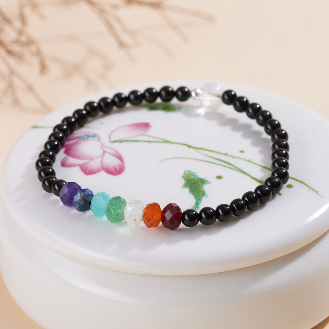 Bracelet en tourmaline noire ultra-fine de 4 mm de Buddha Stones - image 3