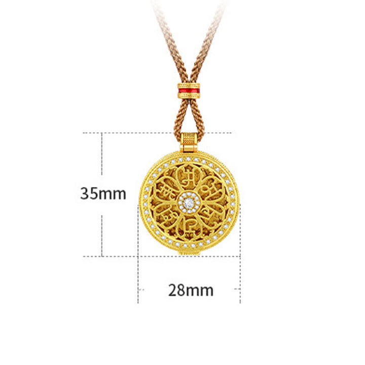 Collier pendentif en cuivre plaqué or avec Buddha Stones Om Mani Padme Hum - image 5