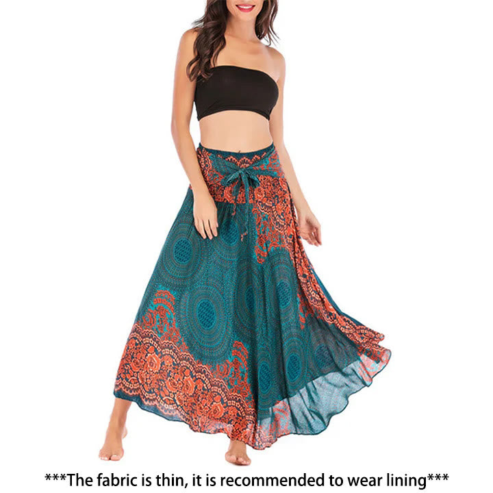 Robe bohème à lacets et fleurs rose des vents, style deux-en-un, avec Buddha Stones - image 1