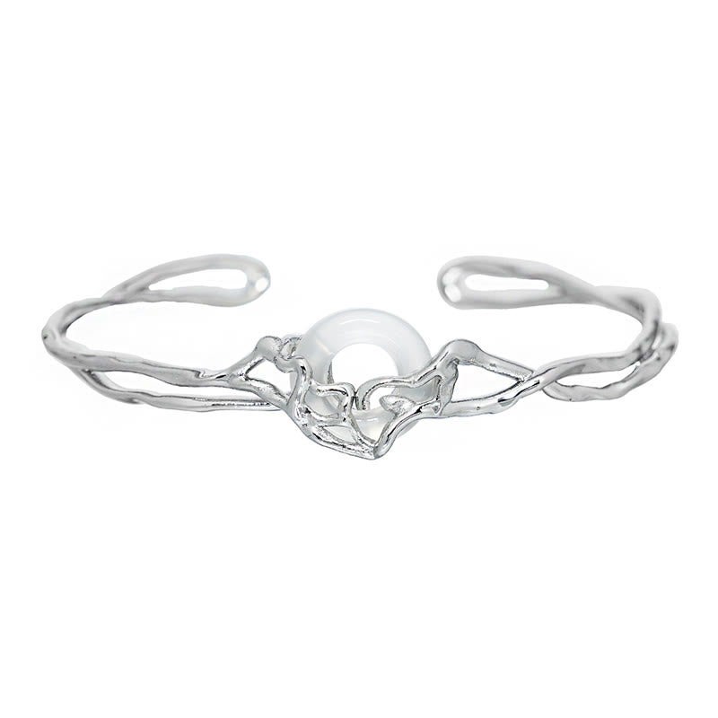 Bracelet de protection en argent sterling 925 avec Buddha Stones et boucle de paix en agate blanche - image 5